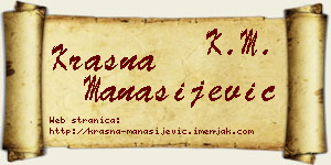 Krasna Manasijević vizit kartica